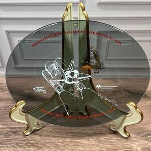 Manned Flight Awareness Event Plate Kennedy Space Center Florida October 1989